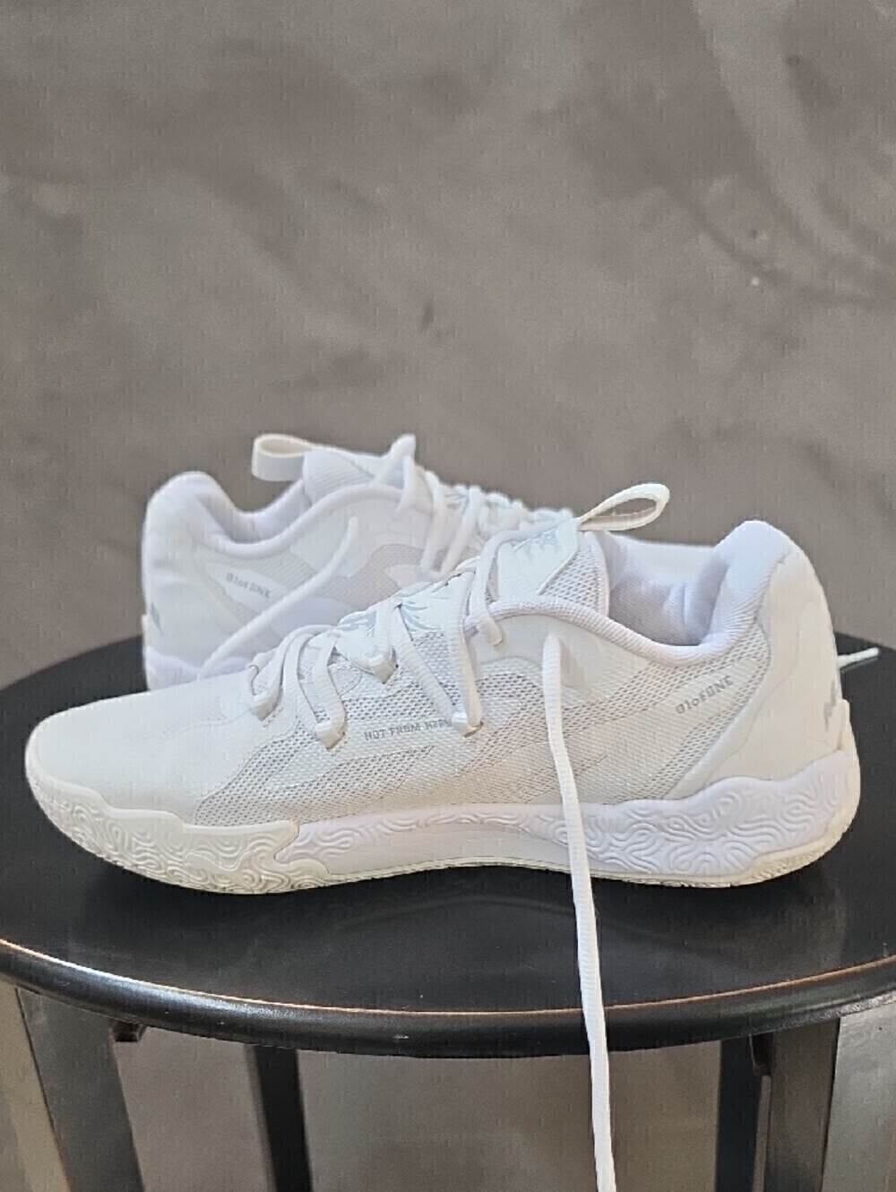 Puma Basketball All-White Athletic Sneakers - Picture 4 of 4